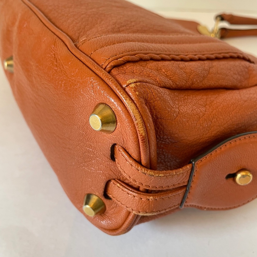 Chloe Brown Leather Shoulder Bag with Gold Hardware - Picture 10 of 14